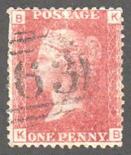 Great Britain Scott 33 Used Plate 145 - KB - Click Image to Close